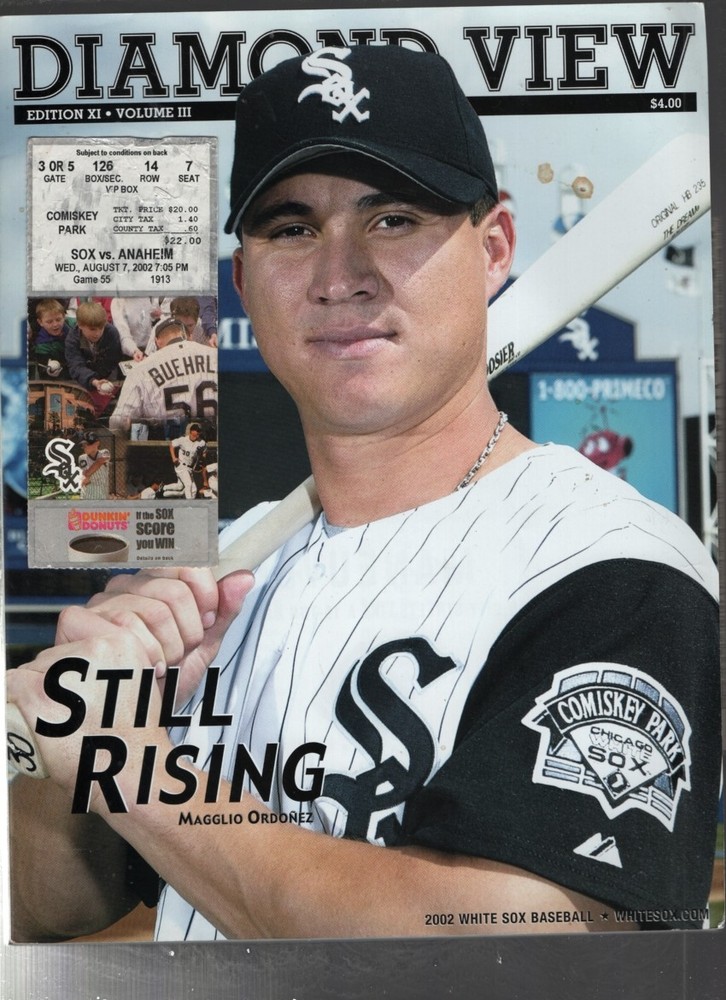 2002 CHICAGO WHITE SOX VS ANGELS PROGRAM W/TICKET EX. 8/7/2002