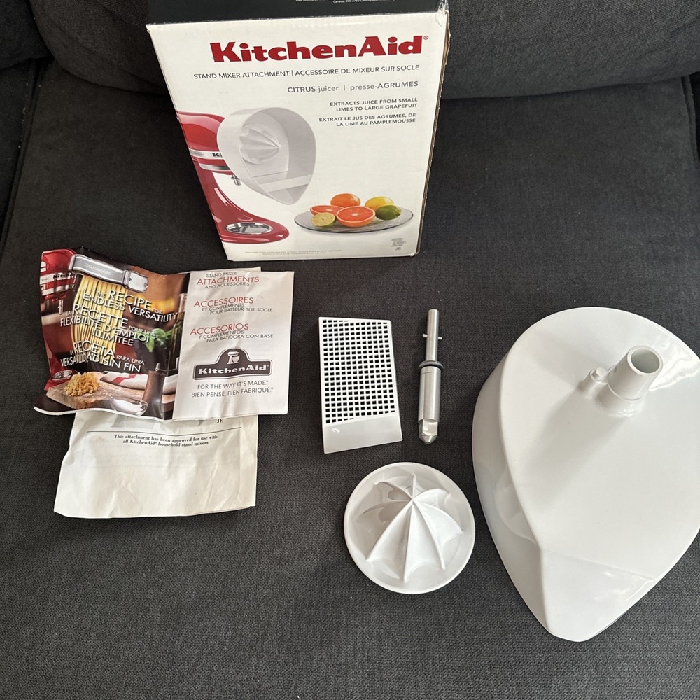 KitchenAid JE Citrus Juicer Stand Mixer Attachment White Plastic Complete