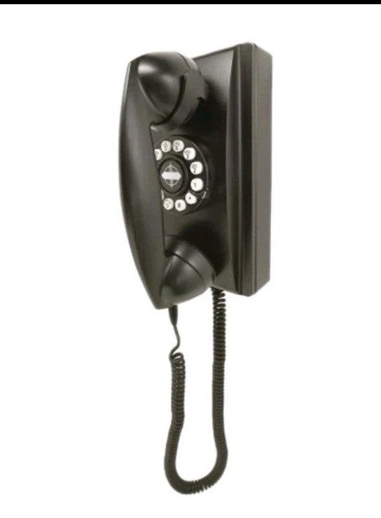 Crosley Wall Phone with Push Button Technology  - Black 1950’s Replica