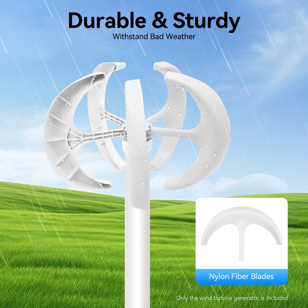 600W 24V Vertical Axis Wind Power Turbine Generator Controller Home Windmill