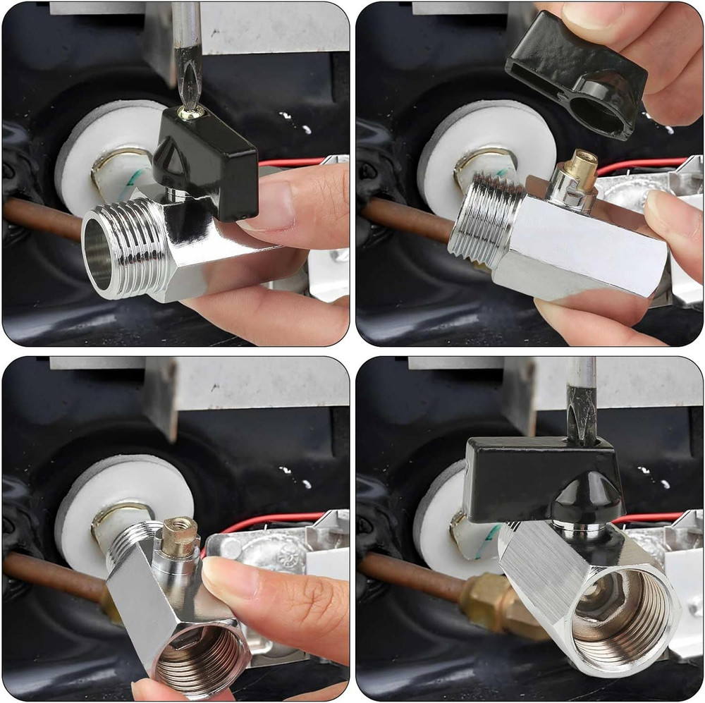 1/2 RV Hot Water Drain Valve - Water Heaters Mini Drain Plug with Tape Brass Re