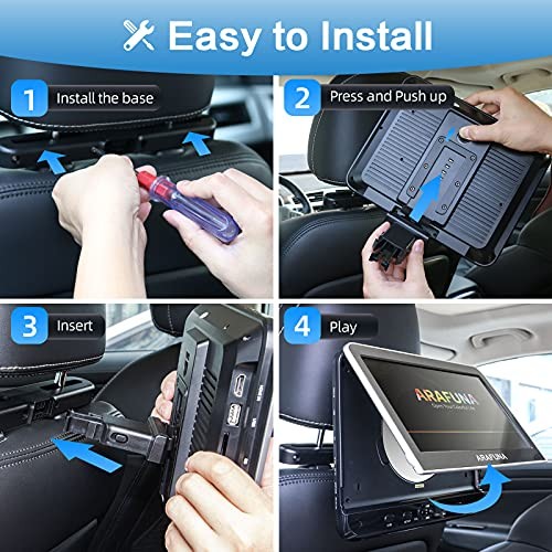 Dual Car DVD Player with Headrest Mount, Two Headrest DVD Player with 2