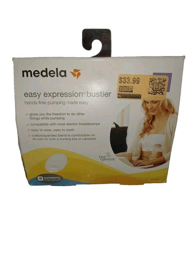 Medela Easy Expression Hands-Free Pumping Bustier White Large New (DF)