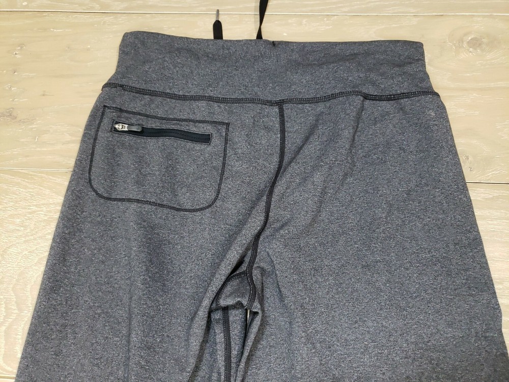 Lululemon 4 Straight Crop Capri Tight Pant Stretch Leggings Gray Drawstring EUC