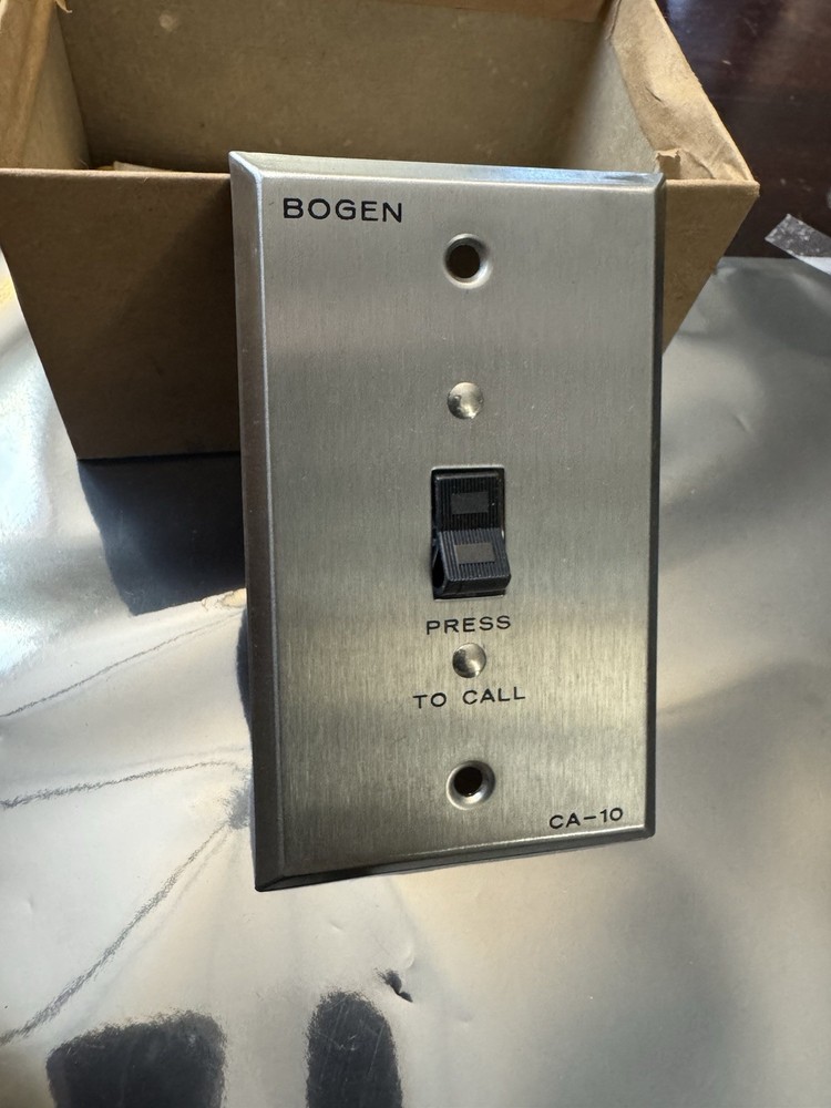 NOS Bogen CA-10 Press To Call Intercom Call Switch Stainless Plate Vintage