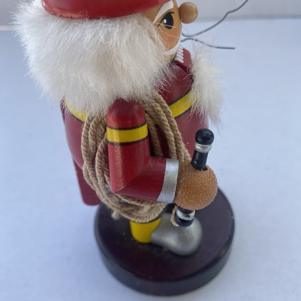 Fireman Wood Nutcracker 6" Fire Fighter Christmas Holiday Decoration Nut Cracker