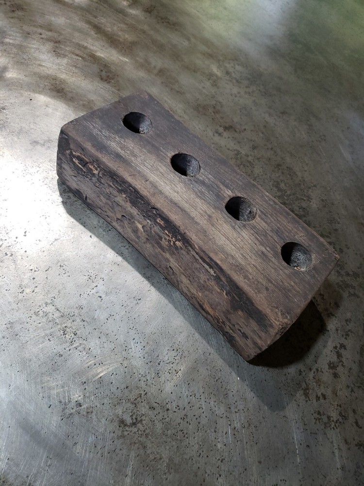 Walnut Live Edge thick Wood Block Rustic Planter Old Primitive