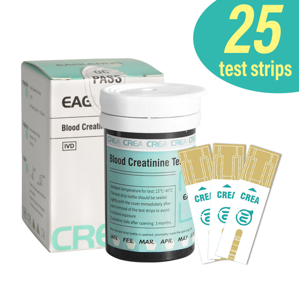 25pcs Blood Creatinine Test Strips for EAGLENOS Meter