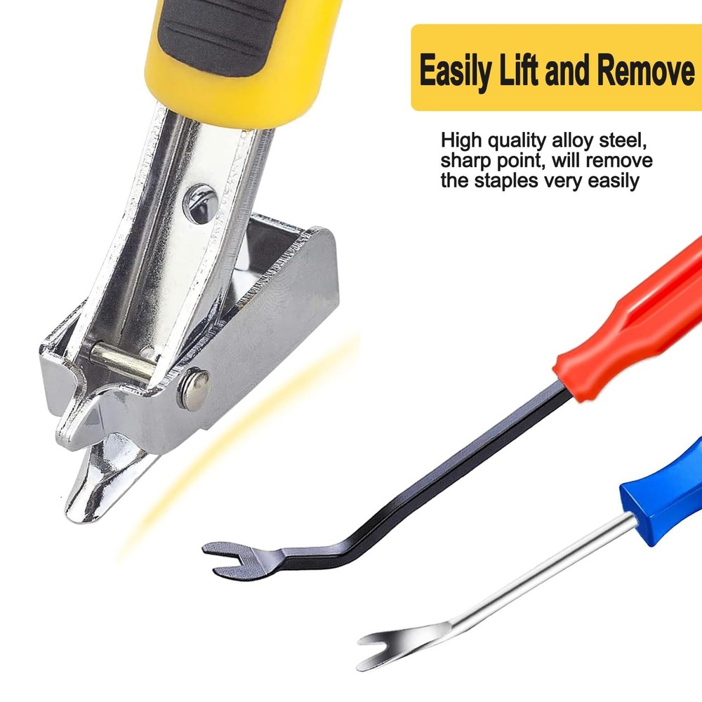 3Pcs Staple Remover, Heavy Duty Upholstery Staple Puller Tool with Ergonomic ...