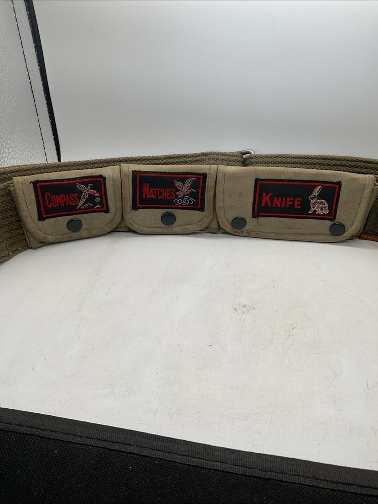 Ammunition Belt - Vintage AMMO Adjustable Belt - Green