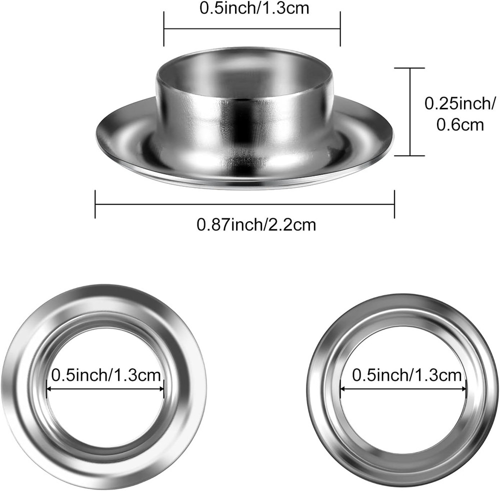 Grommet Tool Kit, Grommet Setting Tool and 100 Sets Eyelets with Storage Box, 1/