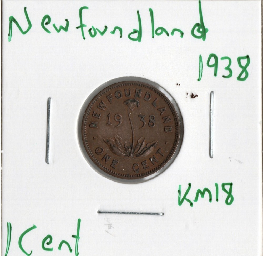 Coin Newfoundland 1 Cent 1938 KM18