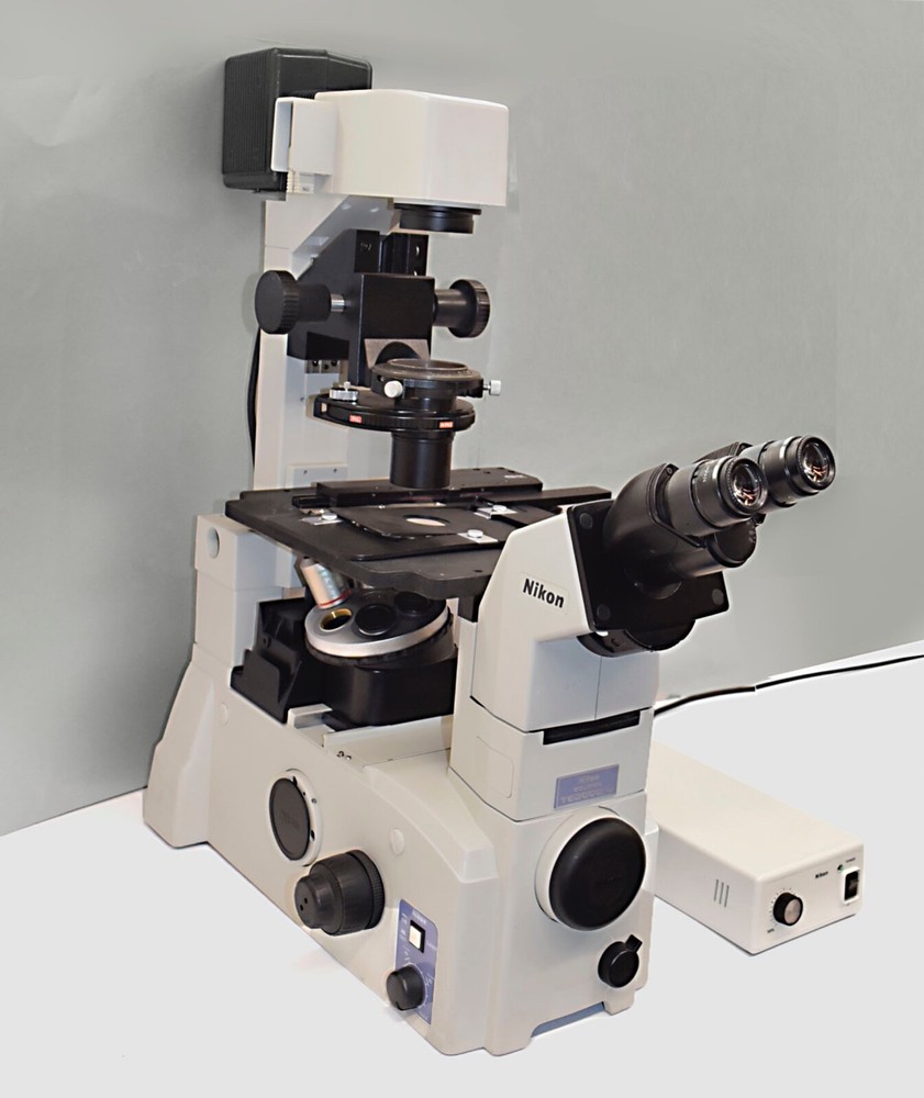 Nikon Eclipse TE2000-U Inverted Phase Contrast Microscope, 3 Objectives