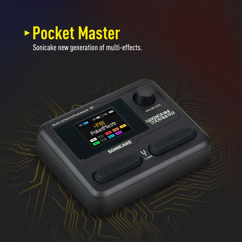SONICAKE Pocket Master Guitar Modeling IR Cabinets Simulation Multi-Effects Ste