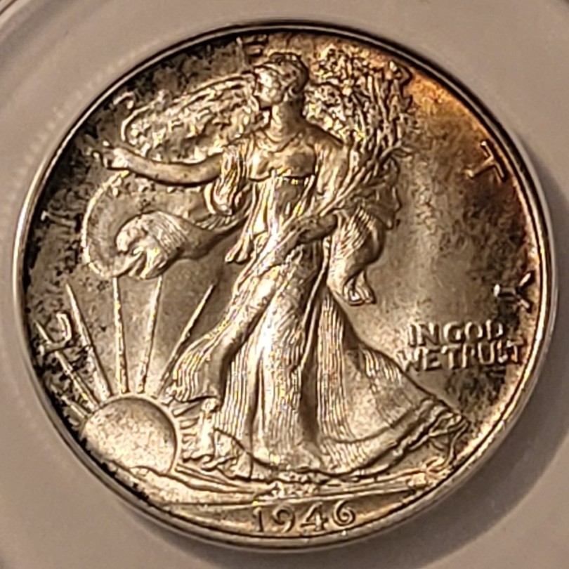 1946 Walking Liberty Half Dollar MS64 ANACS Toned