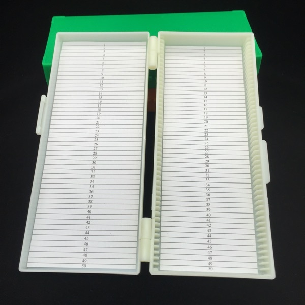 Lab Pathological Slides Storage Box Plastic Microscope Slides Box Holder Case