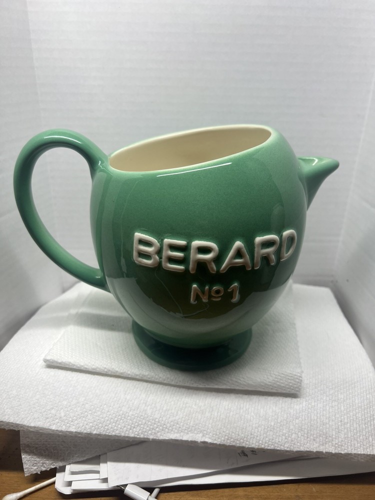 RESTORATION HARDWARE Green Ceramic "Berard No 1" Barware Pitcher