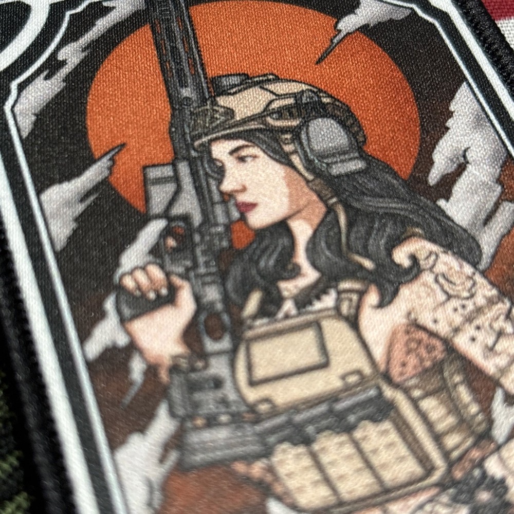 Woman Warrior Tactical Hook Loop Patch High Quality 2x3.5”