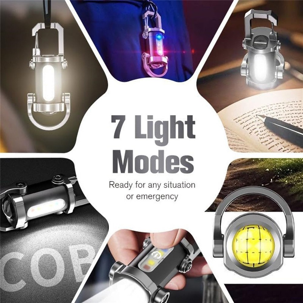 Portable Rechargeable Bright Keychain Flashlight Phone Charger,Emboadlie Mode AE