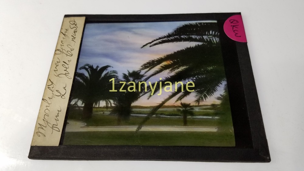 QKW Glass Magic Lantern Slide Photo MOONLIGHT OVER PACIFIC FROM.....