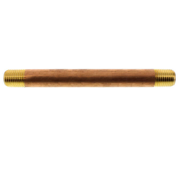 Plumbing Brass Pipe Nipple 4" MPT x 10" Long, Male Threaded