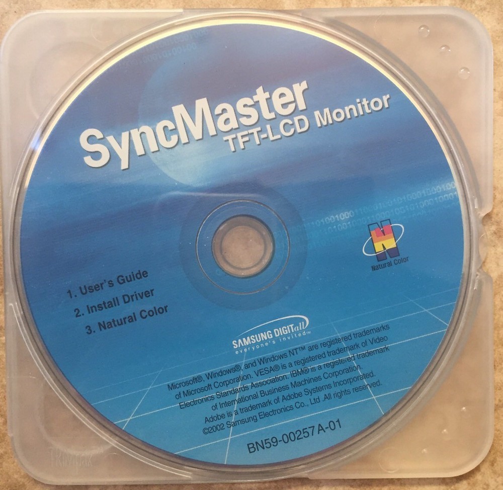 Samsung SyncMaster User's Guide /Install Driver For TFT-LCD Monitor *Disc Only*