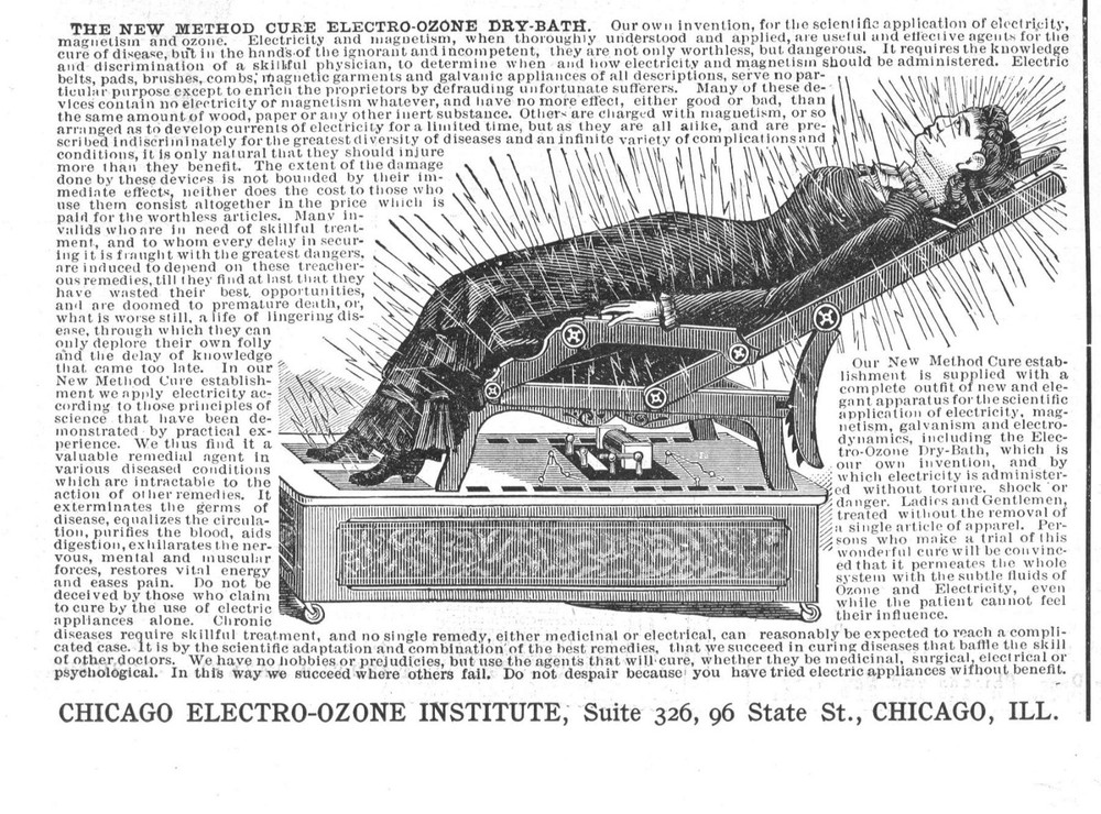 Thompson's Wild Cherry Phosphate - Chicago Electro-Ozone Dry Bath - MORE - 1892