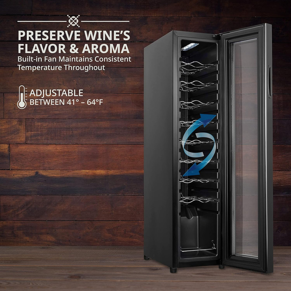 18 Bottle Compressor Wine Cooler Refrigerator W/Lock | Large Freestanding Wine C
