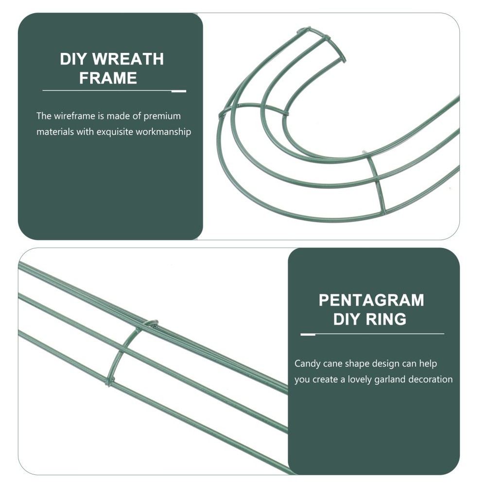 4Pcs Cane Iron Wreath Frame DIY Wreath Accessory Christmas Accessory