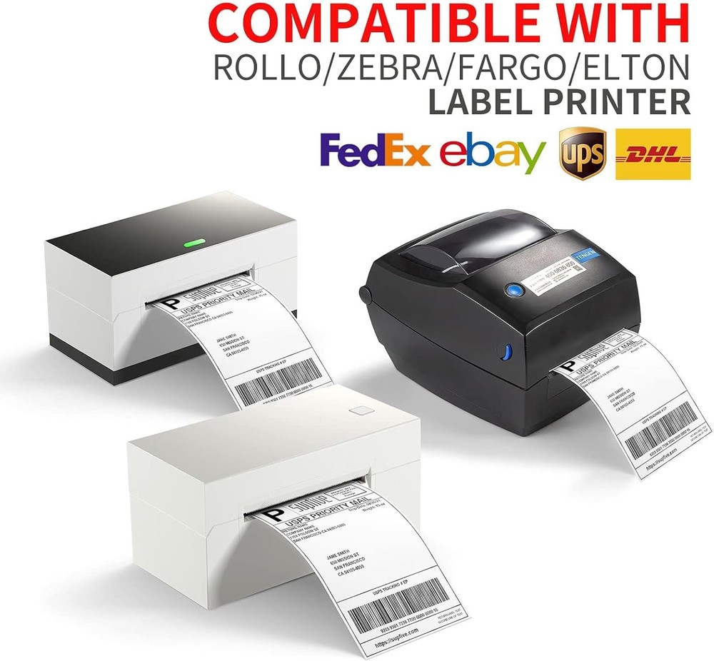 500/Stack 4x6 Fanfold Direct Thermal Shipping Labels Perforated Mailing Labels