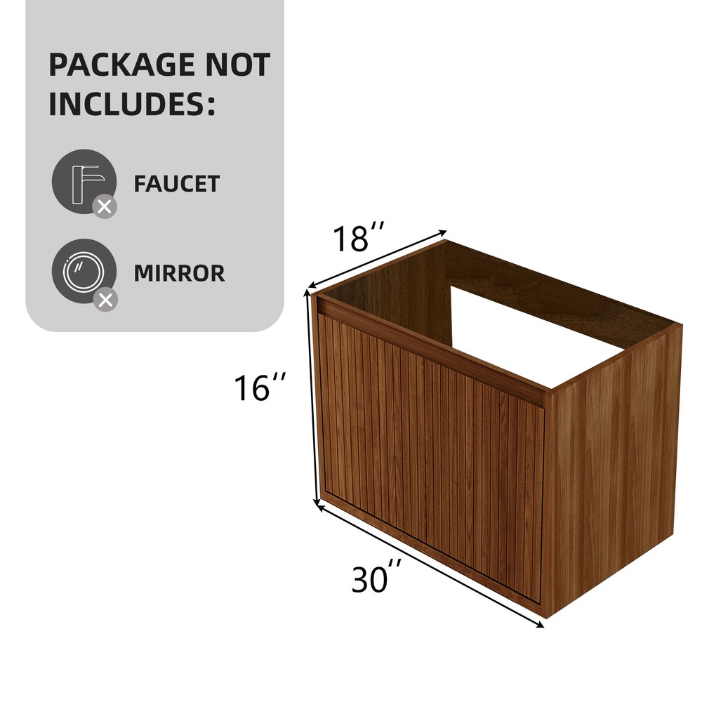 30 Inch Bathroom Vanity Cabinet Without Ceramic Sink