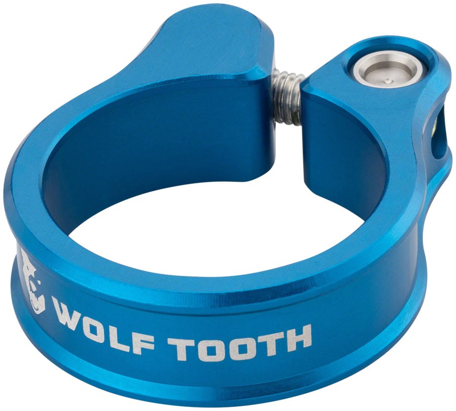 Wolf Tooth Seatpost Clamp - 28.6mm, Bolt-On, Blue