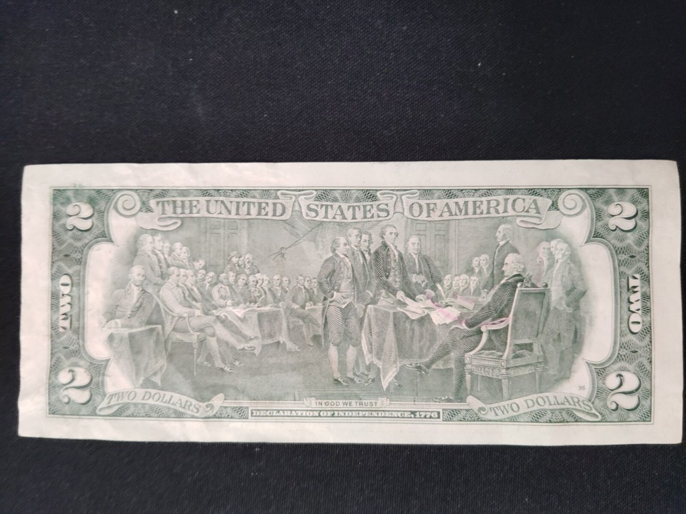 $2 Bill 1976 Series F Crispy, Uncirculated(Misaligned Miscut Print Offset...