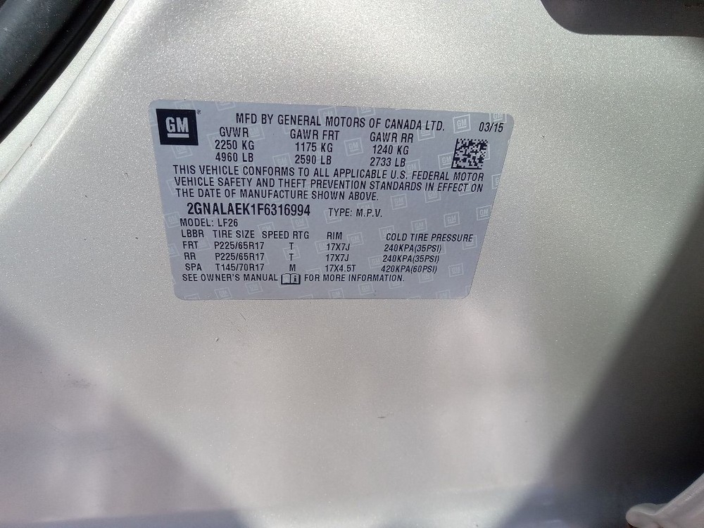 EQUINOX 2015 Headrest 901789