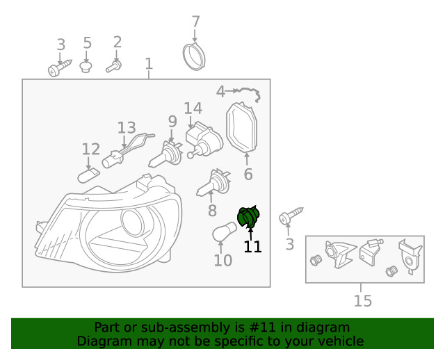 Genuine Volkswagen Socket 7L6-953-053