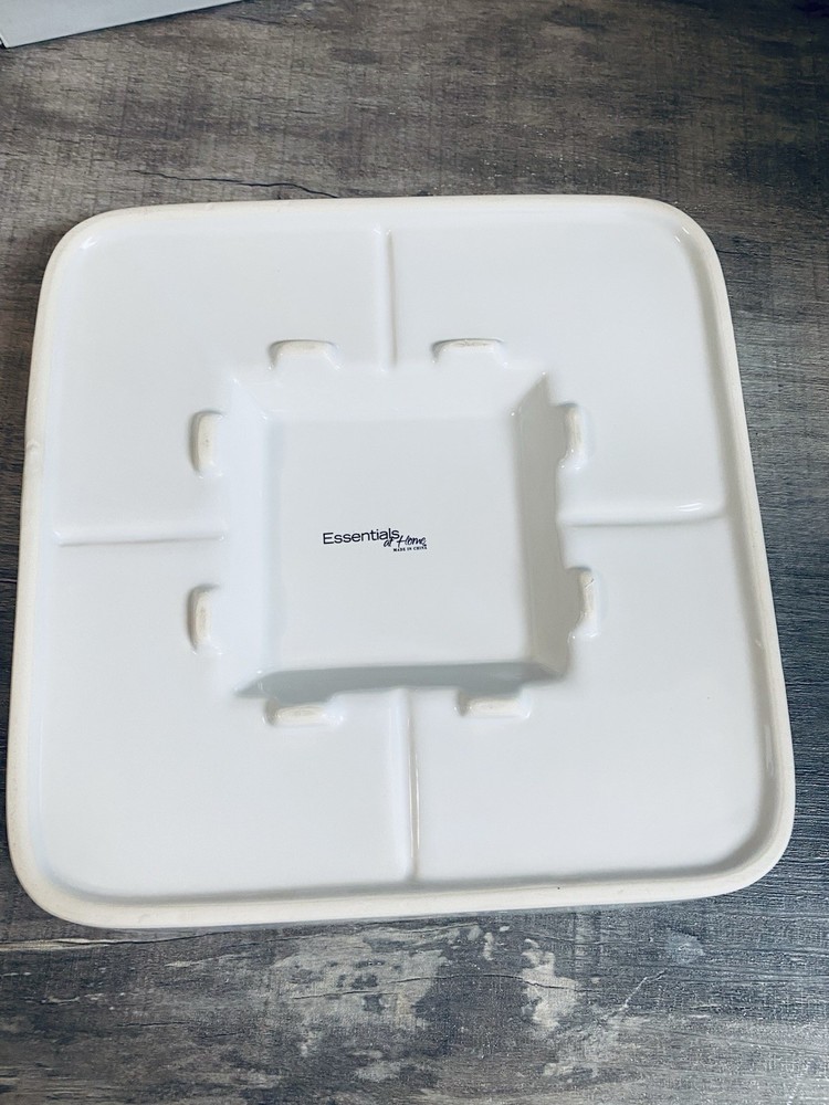 White Essentials Sectioned White Stoneware Server Serving Essential