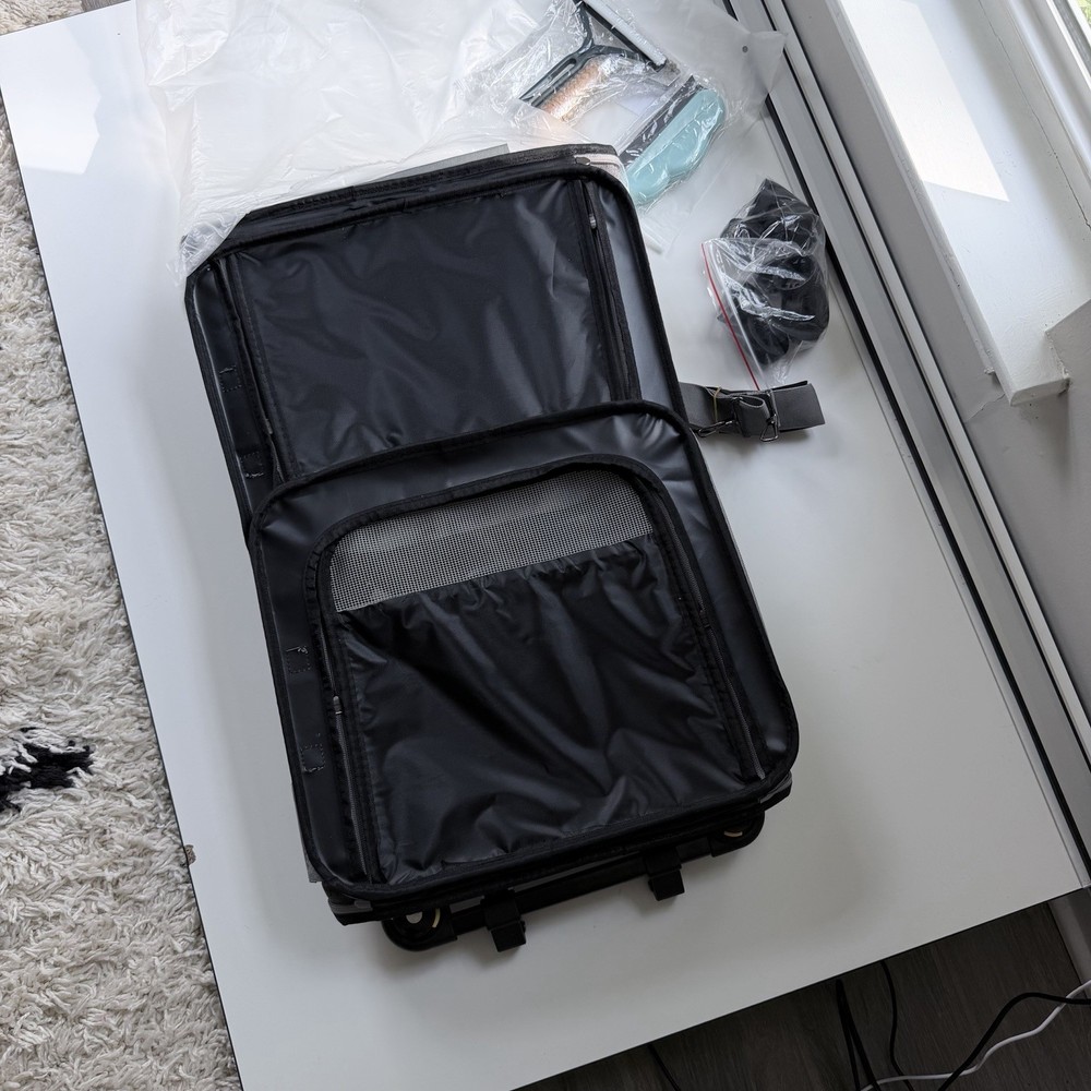 NWT CatRollingCarrier for 2Cats,Double-Compartment PetRollingCarrier MSRP$79.