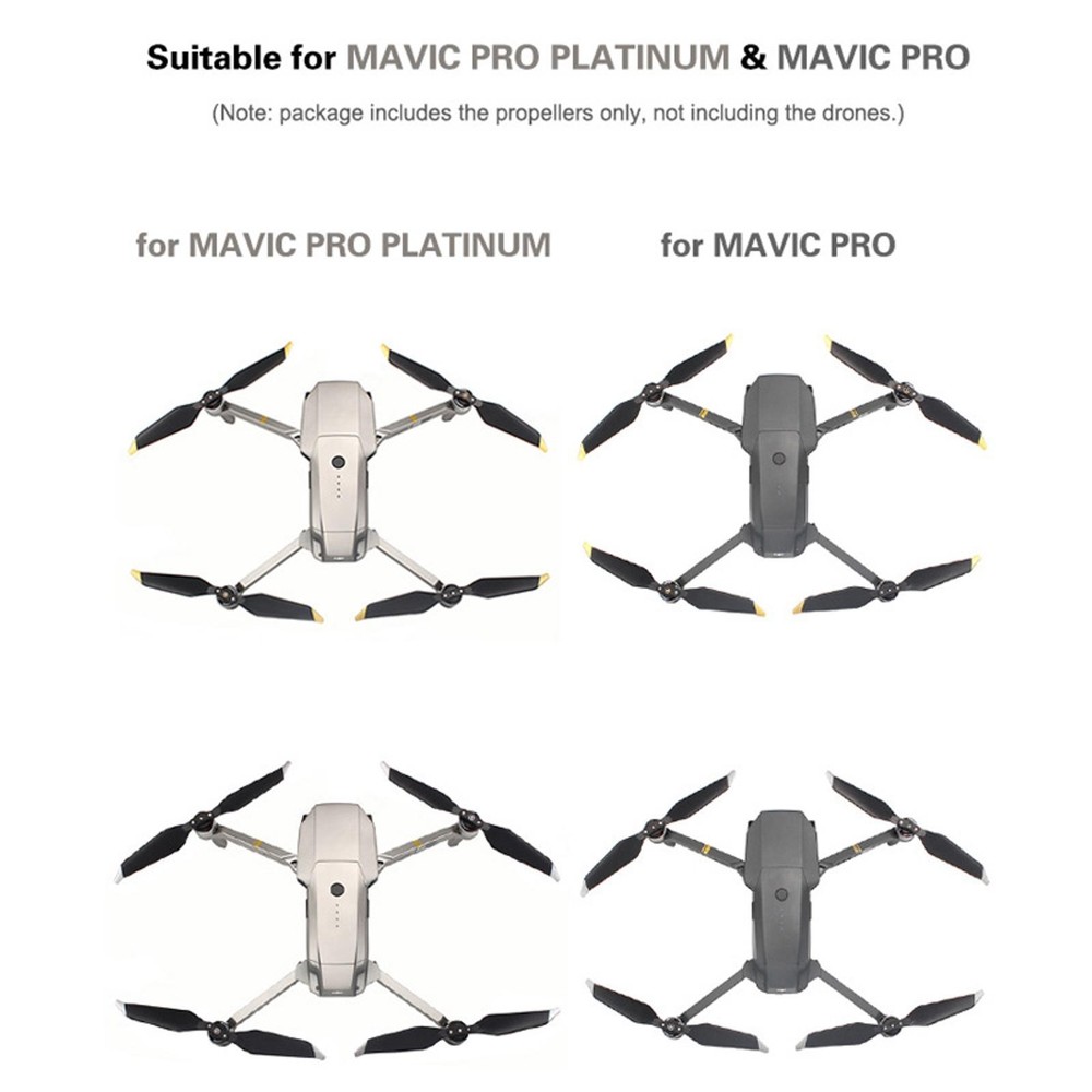 2Pair Silver/Platinum Propellers Replacement For DJI Mavic PRO Platinum Drone