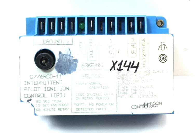 Johnson Controls 63K2401 Ignition Control Module G776RGD-11 used #X144