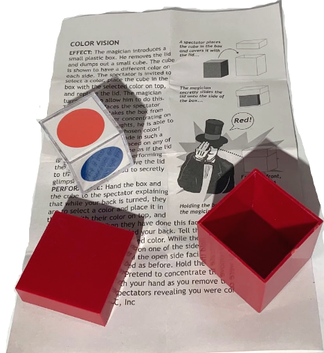 RED MAGIC VISION BOX Color Cube Beginner Brain Mental Toy Pocket Read Mind Trick