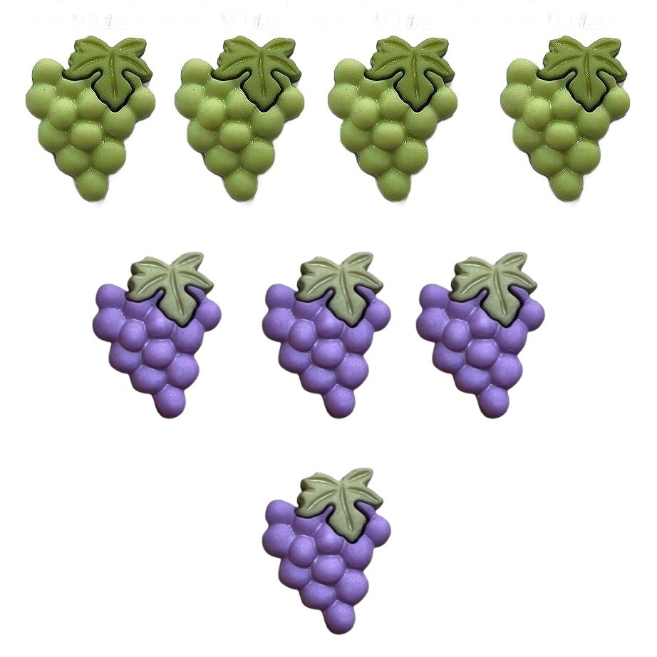 Grapes Button Set -  Craft Sewing Scrap DIY - Fruit - Shelly's Buttons