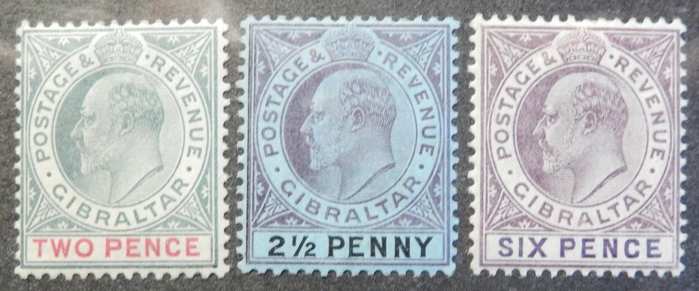 Gibraltar Scott # 41-43, Mint Original Gum (HR)