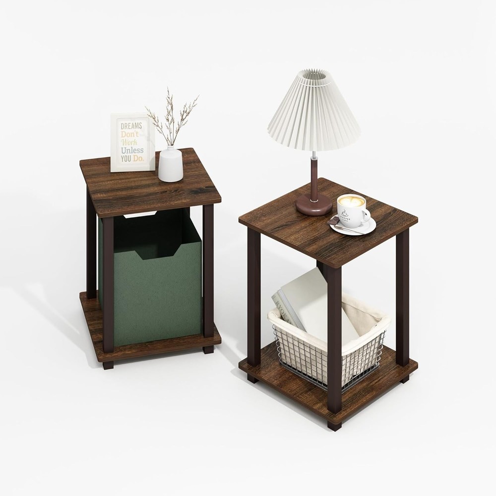 Simplistic Side Table Set of 2 End Table Night Stand Nightstand Bedside Table