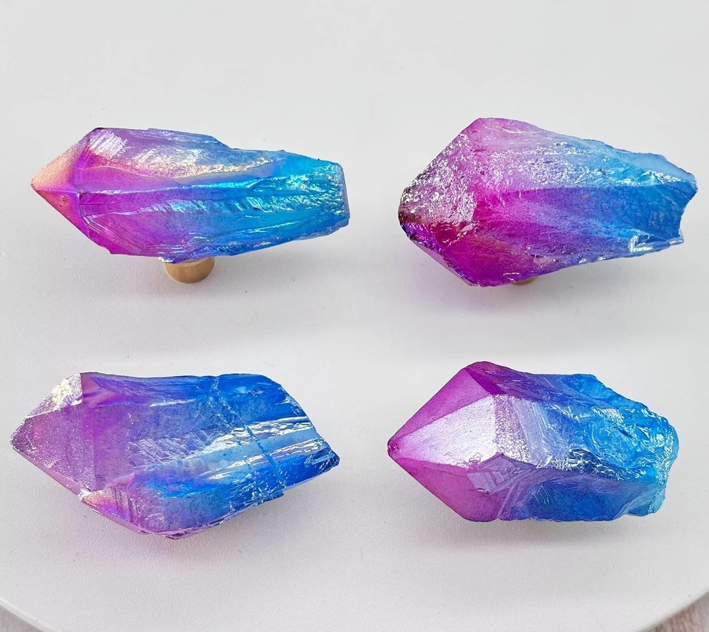Natural Crystal Stone Cabinet Knobs Decorative Drawer Knobs Handles Gemstone ...
