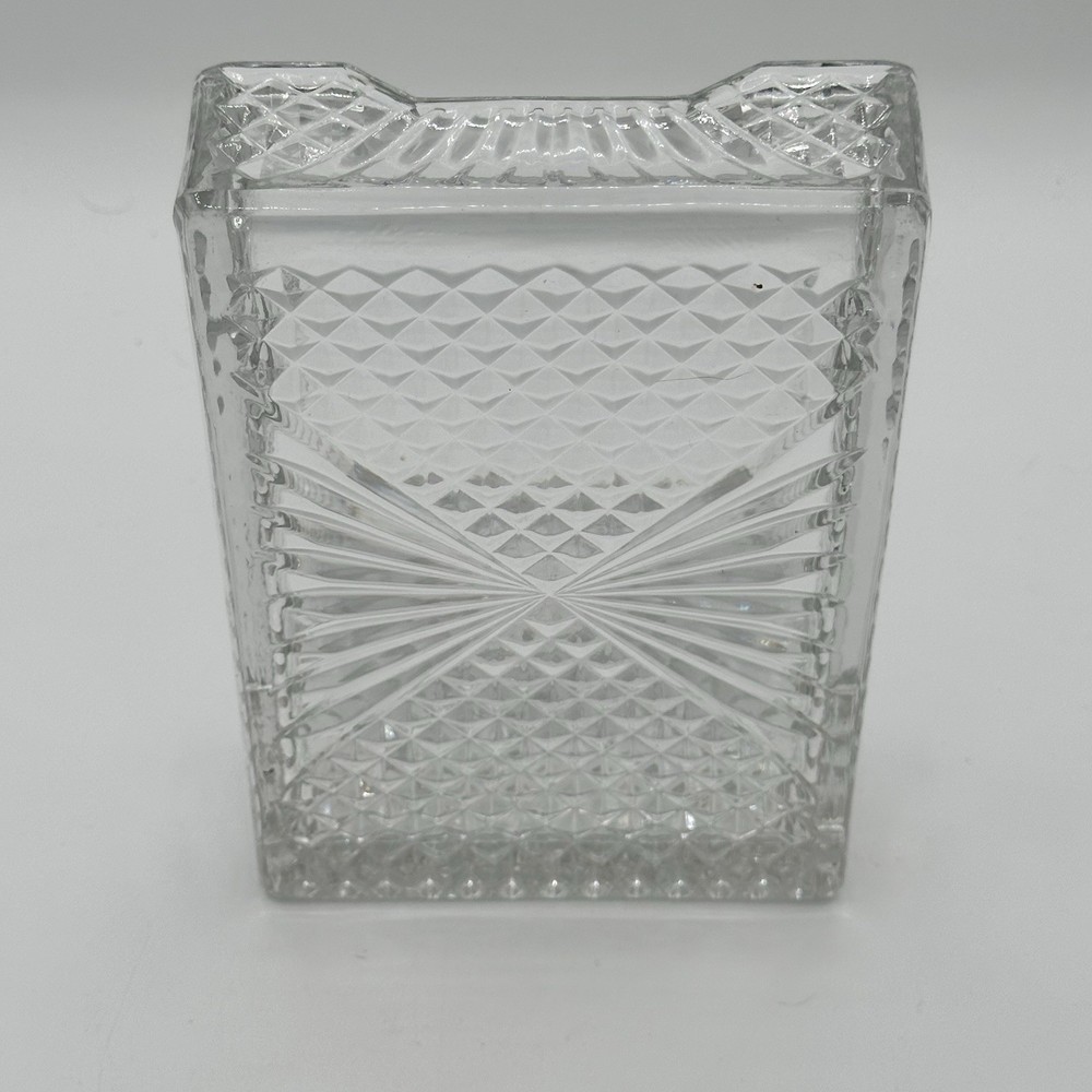 VTG Crystal Rectangular Cigar/Cigarette Box/Ashtray/Dish Hollywood Regency