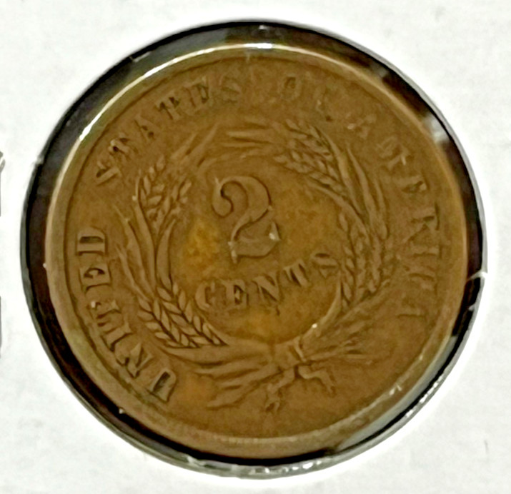 1864 Two Cent Piece - Looks VF/XF