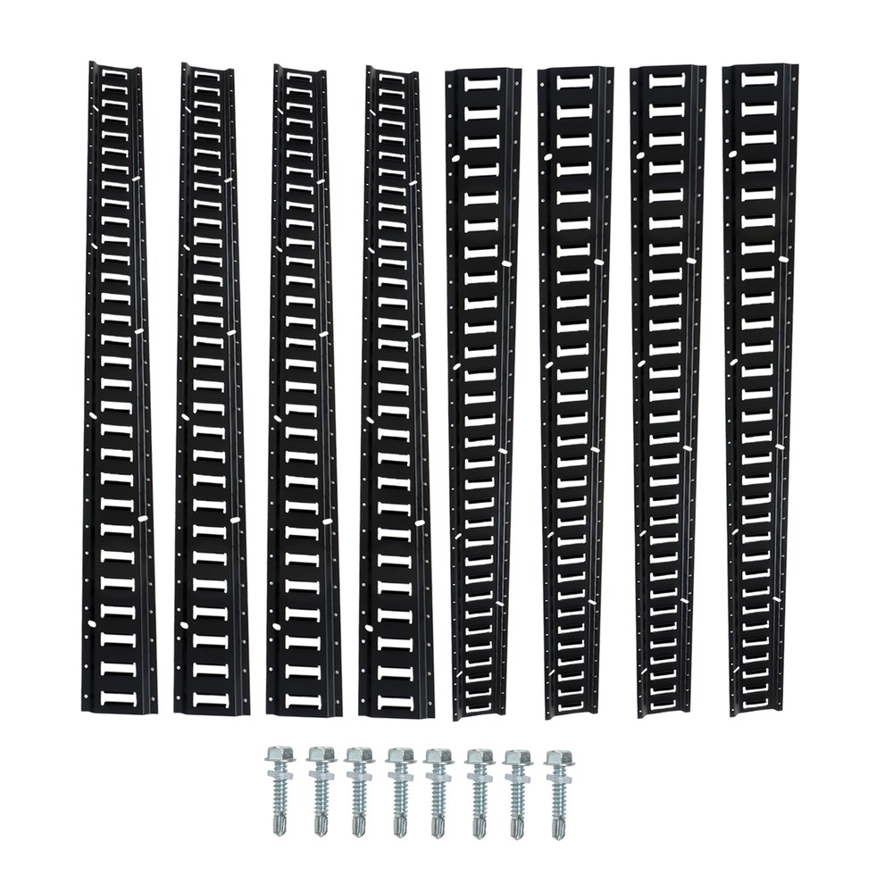 8 Pack 5' E Track Tie Down Rails System Power Coated E-Tracks for Cargo Trailers