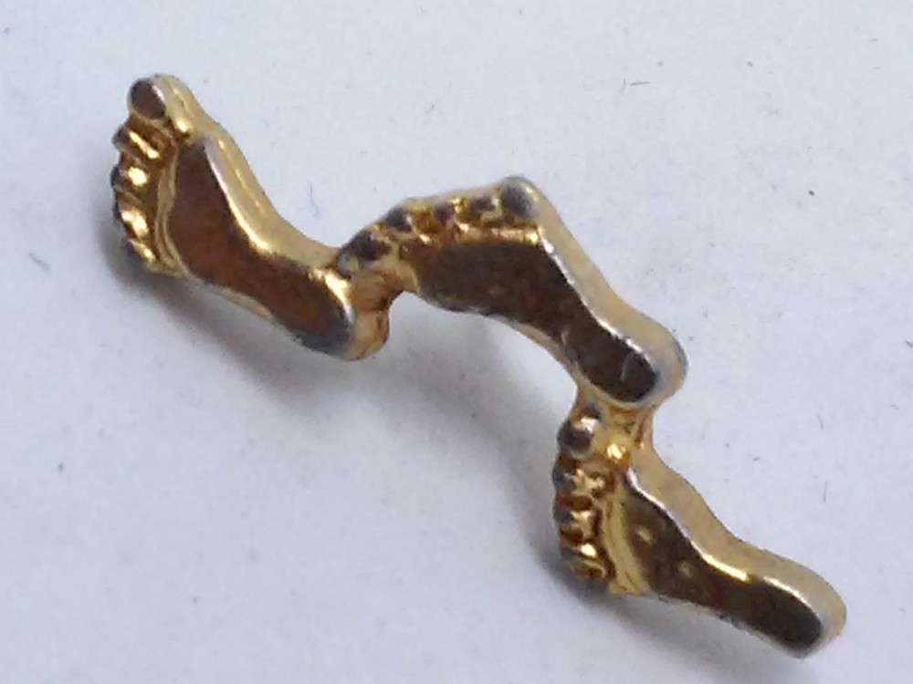 Vintage Footsteps Three Foot Lapel Pin