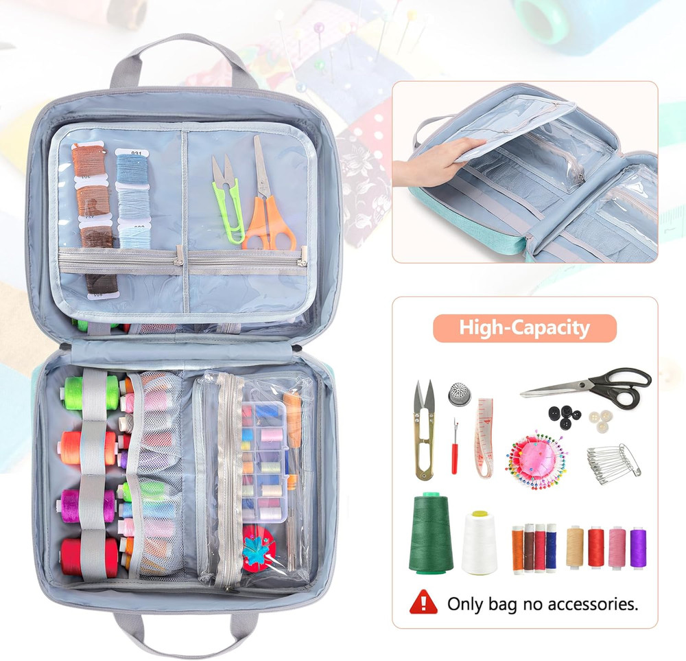 Sewing Storage Organizer with Folio Open Design, Sewing Organizer Bag with Versa
