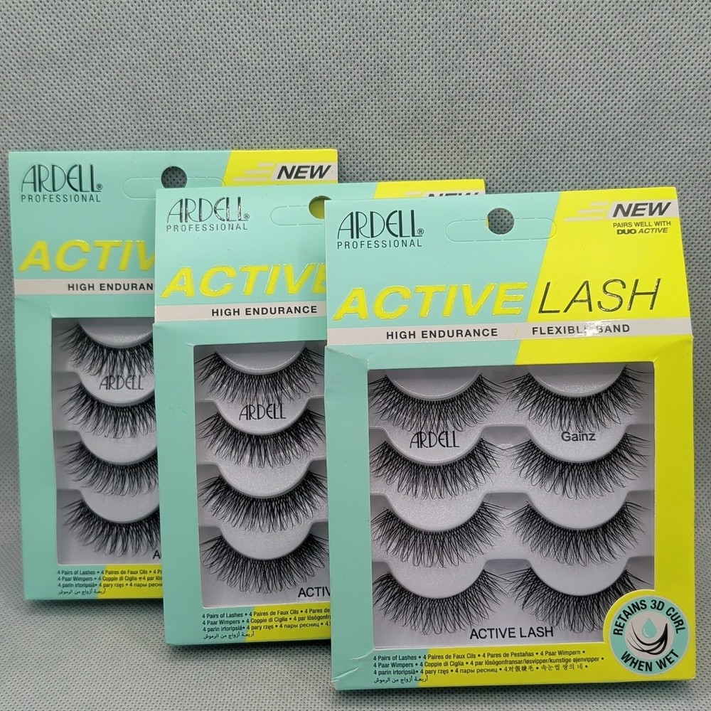(3) Ardell Active Lash, Gainz, 4 Pairs Each